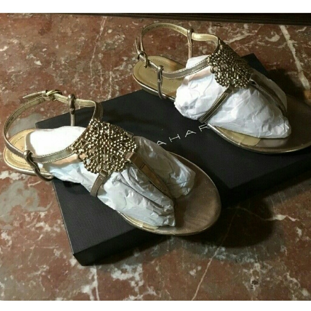 Gold tone Tahari sandals, worn only once